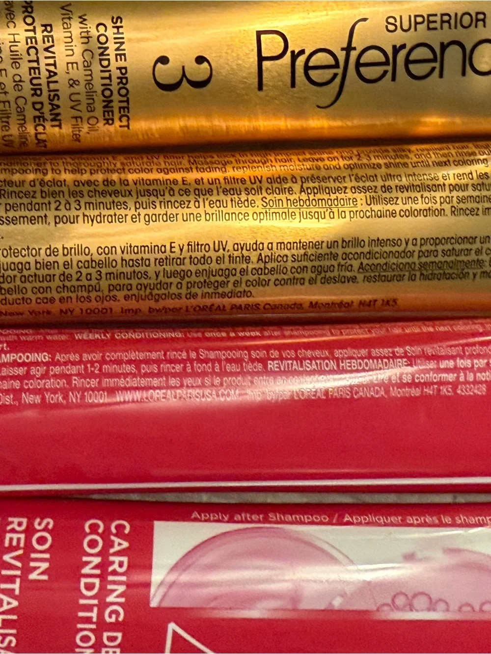 L'Oreal Hair Color & Care Tubes in Pink and Gold